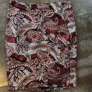 Paisley Sequin Skirt - maroon multicolor size M